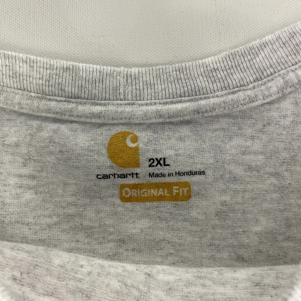 Carhartt Shirt Mens 2XL Gray Original Fit Pocket Tee Workwear K87 Ash